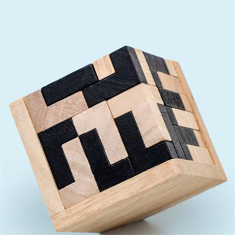 Puzzle Cub 3D din Lemn